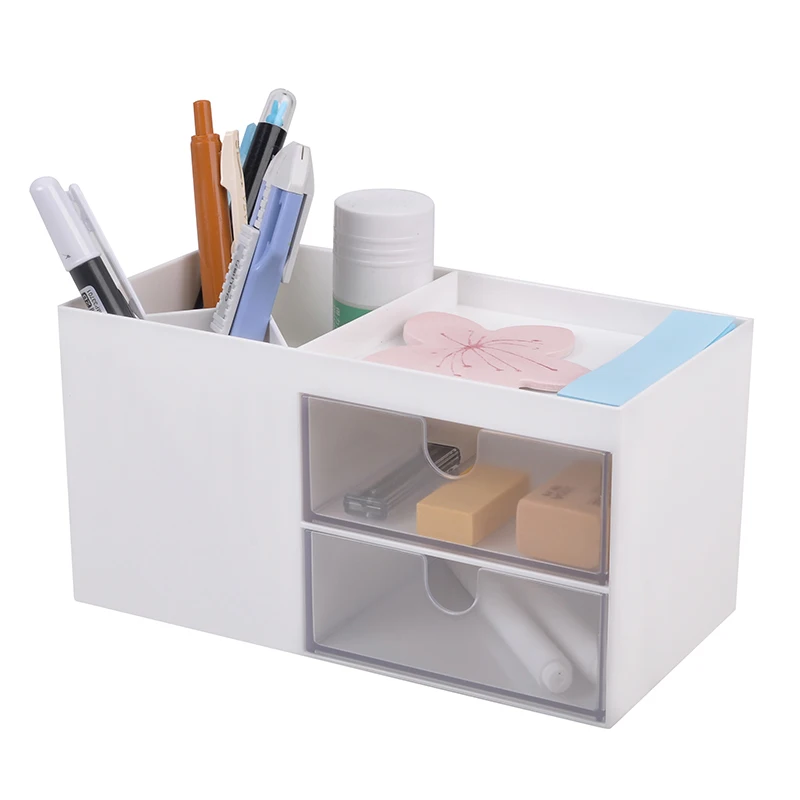 
Многофункциональный пластиковый Настольный ящик для ручек, карандашей, хранения канцелярских принадлежностей, органайзер с выдвижным ящиком 