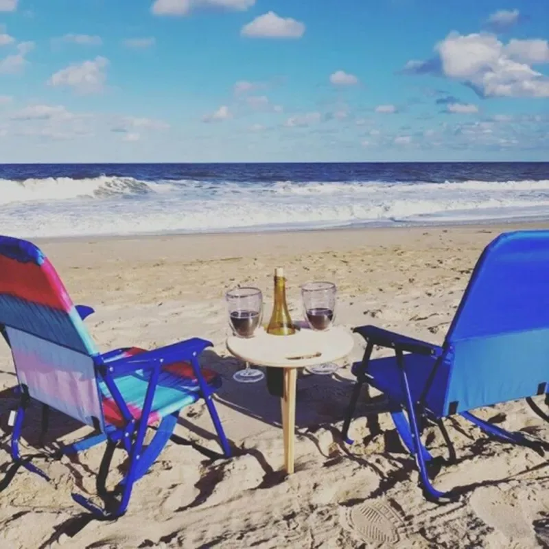Роскошный Идеальный складной портативный маленький пляжный стол, аксессуар для пикника, для вина на открытом воздухе