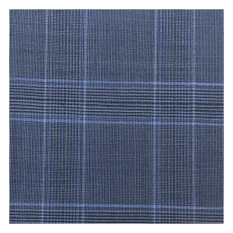 
Высокое качество 98% шерсть 2% спандекс синий плед стрейч камвольной ткани для девочек костюм твидовая ткань для одежды 