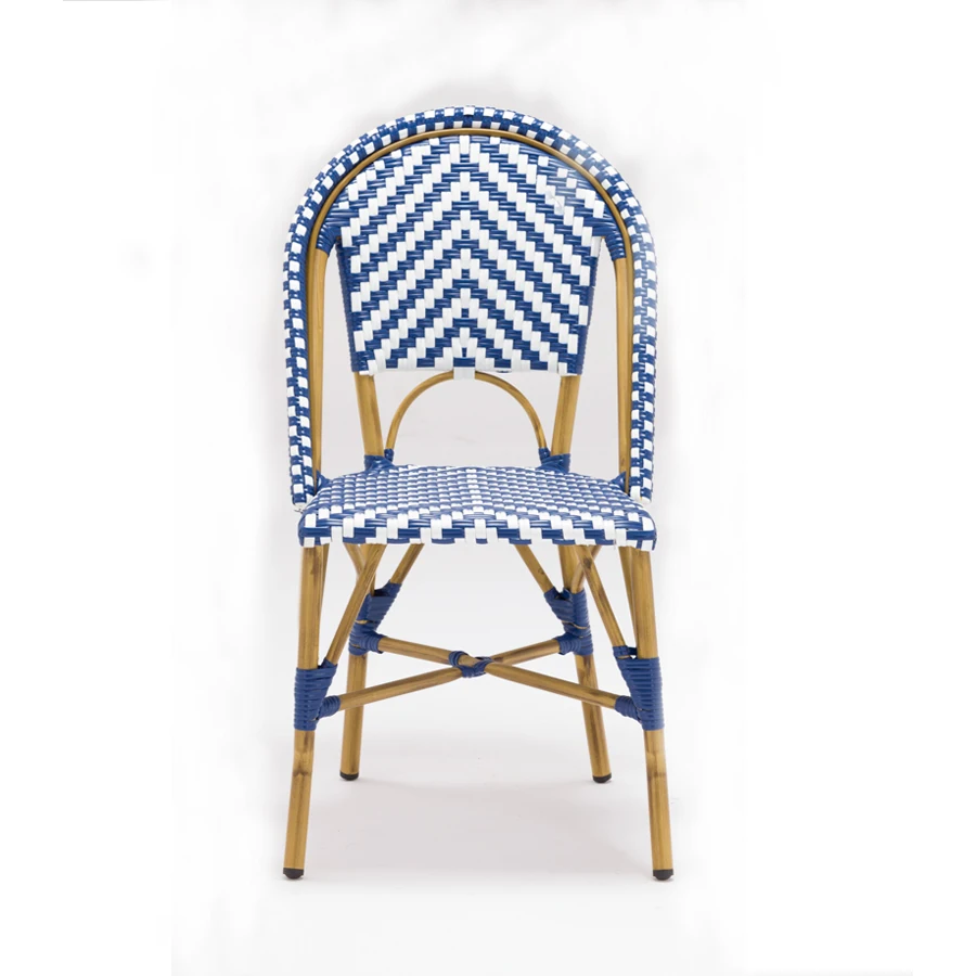 
Водонепроницаемый комплект плетеной мебели из ротанга Стулья легко носить стекируемые Экономия пространства французского бистро сад 0utdoor мебель ручной работы плетеный стул 