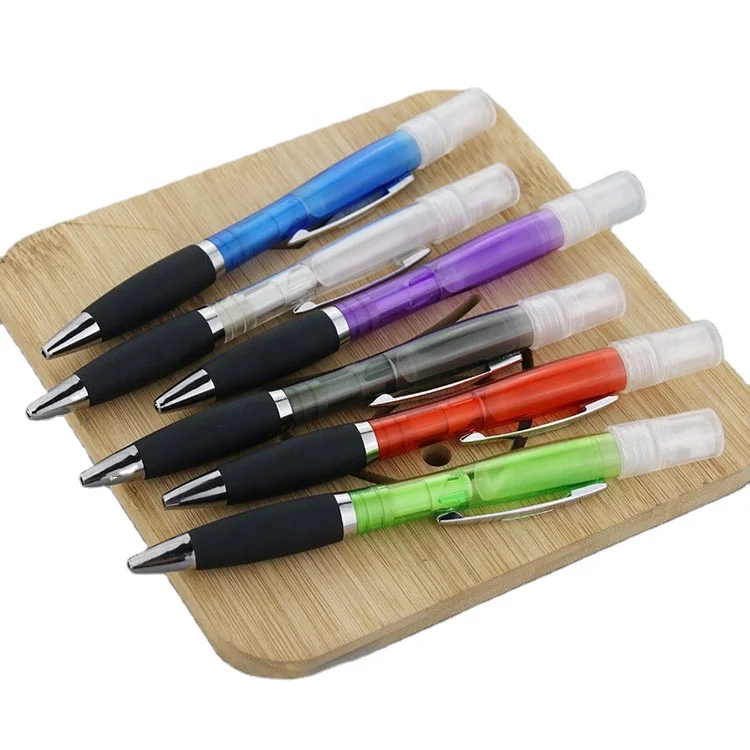 Новое поступление 2021, пластиковая роскошная черная ручка с духами, шариковая ручка с распылителем 10 мл, оптовая продажа, цветные шариковые ручки с индивидуальным логотипом