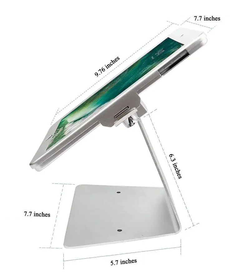 Алюминиевая Регулируемая Портативная подставка для планшета с системой pos-терминала, противокражный металлический держатель с замком для ipad и планшета android