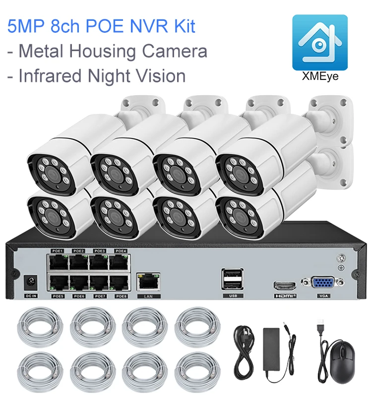 8ch PoE NVR BULLET 5mp