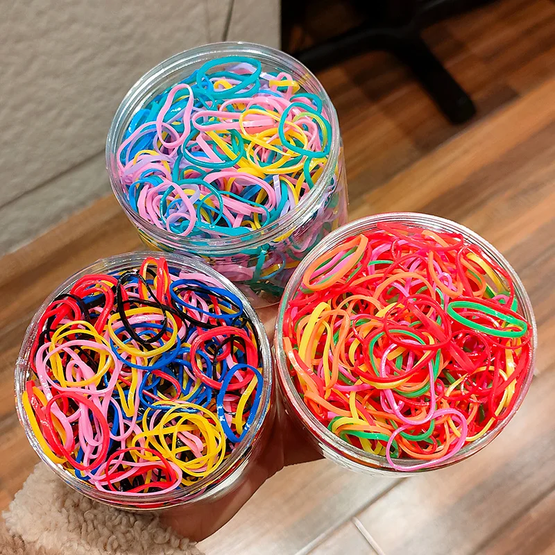 Colorful Elastic Rubber Bands One-time Hair Bands Hair Tie Ponytail holders Rainbow DIY Loom Bands Bracelets Accessories.jpg