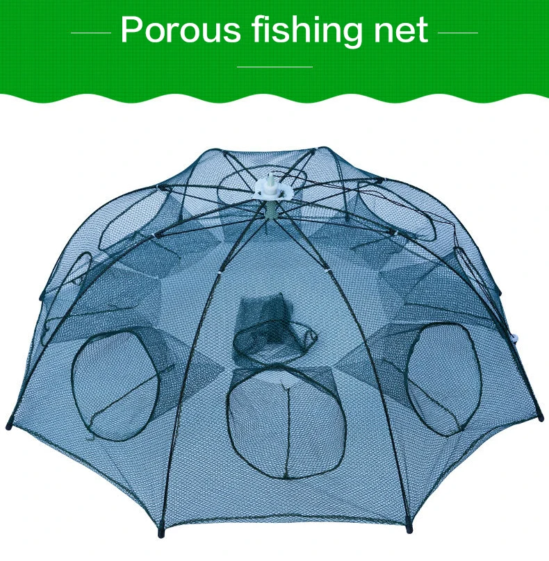 Folding Nylon Fishing Net Shrimp Crab Minnow Automatic Small Fish Set Trap Cage Device