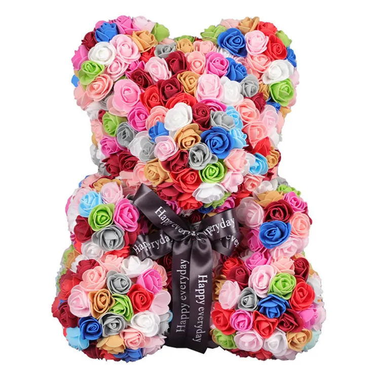 Wholesale Mothers Day Valentine Day Wedding Best Wishes Luxury Gift Musical Rose Bear Eternal Roses In Pvc Acrylic Jewelry Box
