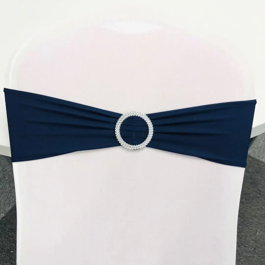 Эластичный спандекс накидки на стулья с сердцевидной пряжкой слайдер металлическое кресло ленты банты для свадебных украшений 10 видов цветов