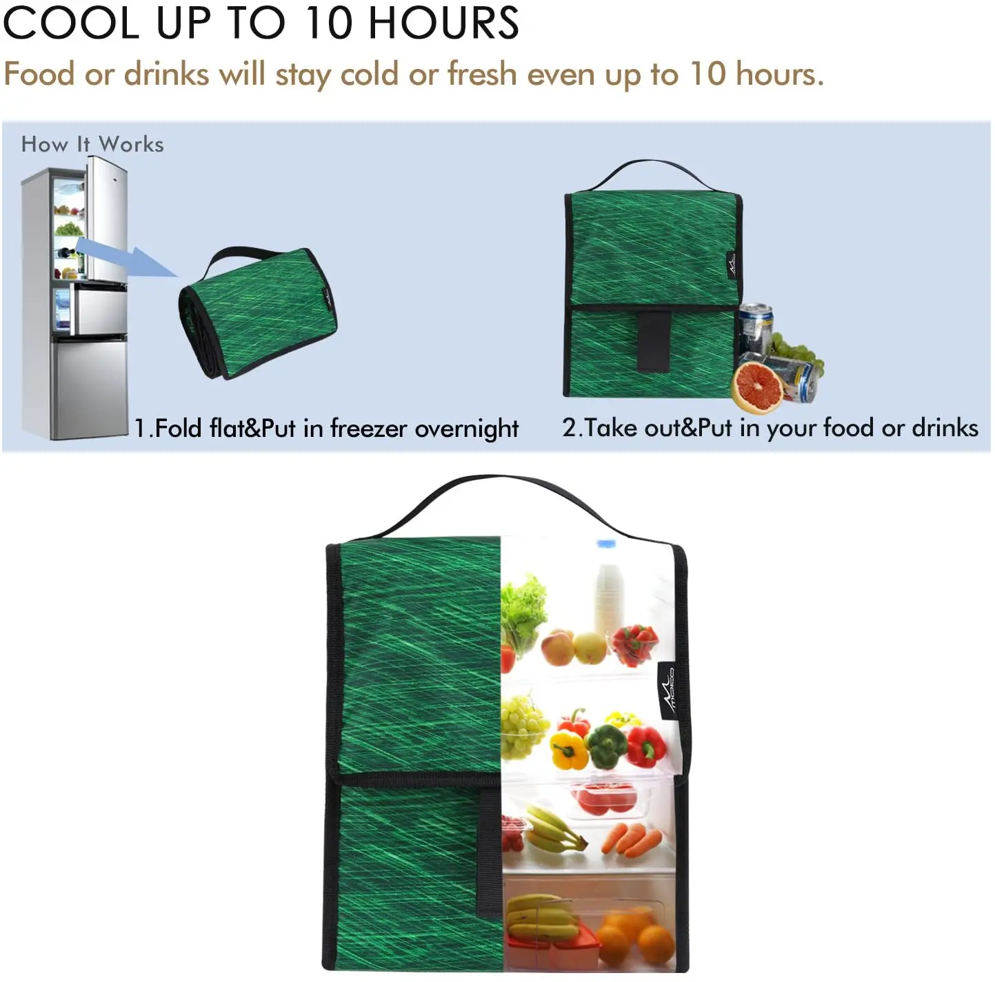 Изолированная сумка для ланча MoKo, многоразовая сумка-холодильник, Складная Многофункциональная коробка для ланча, Термосумка для ланча на молнии