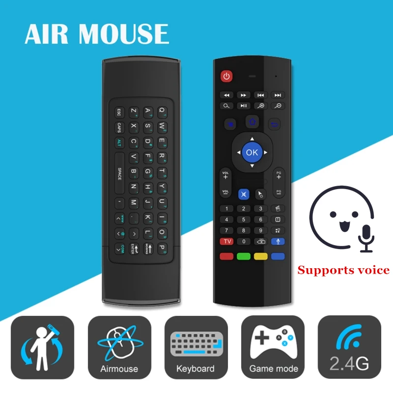 MX3 Air Mouse Remote Control 2.4GHz RF With Wireless Keyboard For X96 mini KM9 A95X H96 MAX Xiaomi Android TV Box PC .jpg
