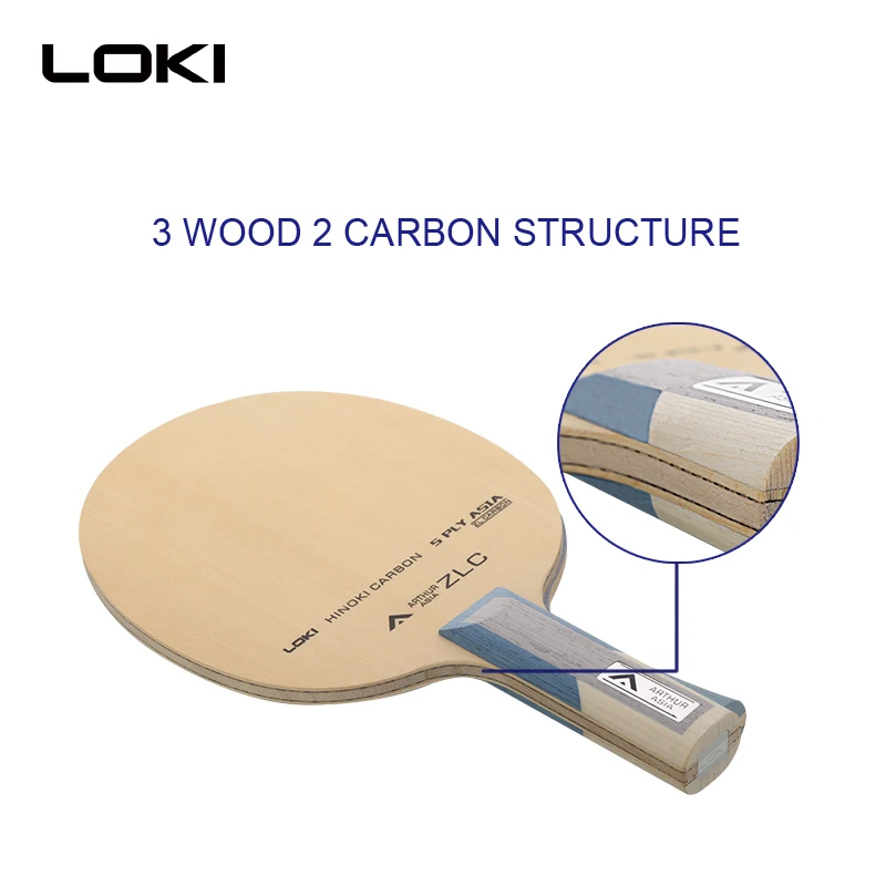 Loki, лидер продаж, ZLC, бальда для настольного тенниса, 5 дюймов, дерево + 2 углерода