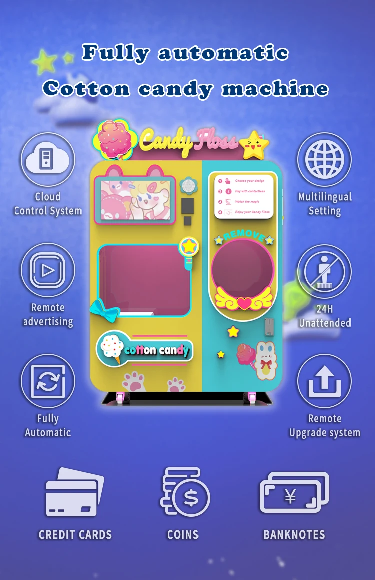gzDlight Automatic Cotton Candy Vending Machine 606