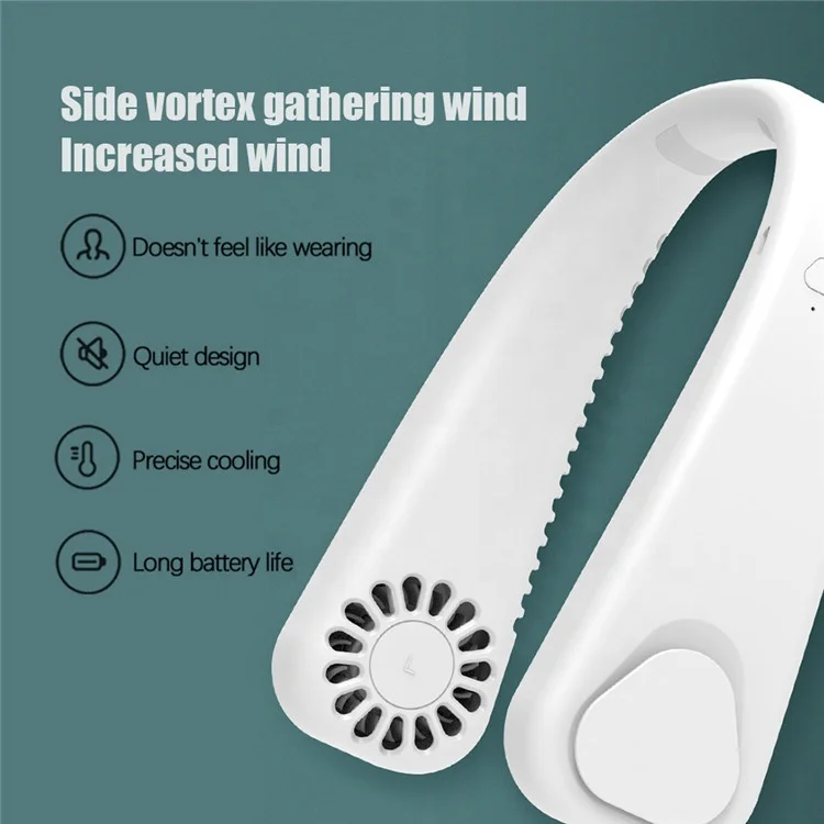 Подвесной вентилятор для шеи портативный охлаждающий вентилятор USB Leafless 360 градусов шейный вентилятор 1200 мАч перезаряжаемый