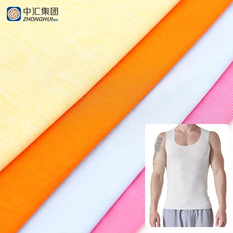 190gsm Free Cut Knitted Fabric 91%Viscose  5%Spandex Rib Interlock T Shirt For Garment
