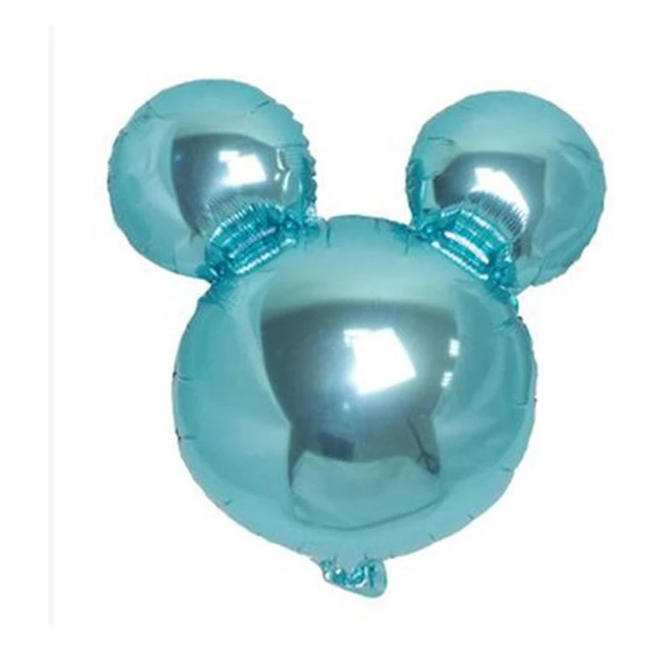 Pretty Monochrome Cartoon Mouse Head Shape Aluminum Foil Balloons For Decoration