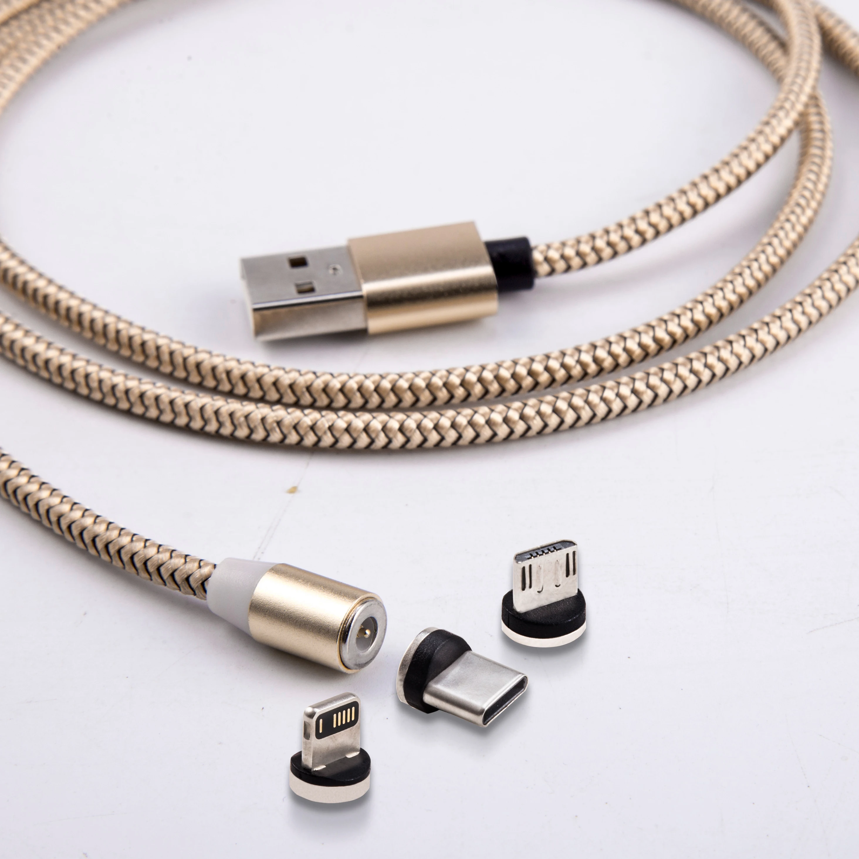 3 in 1 Magnetisches LED Ladekabel 1M Micro USB Typ C for iPad Samsung iPhone Huawei
