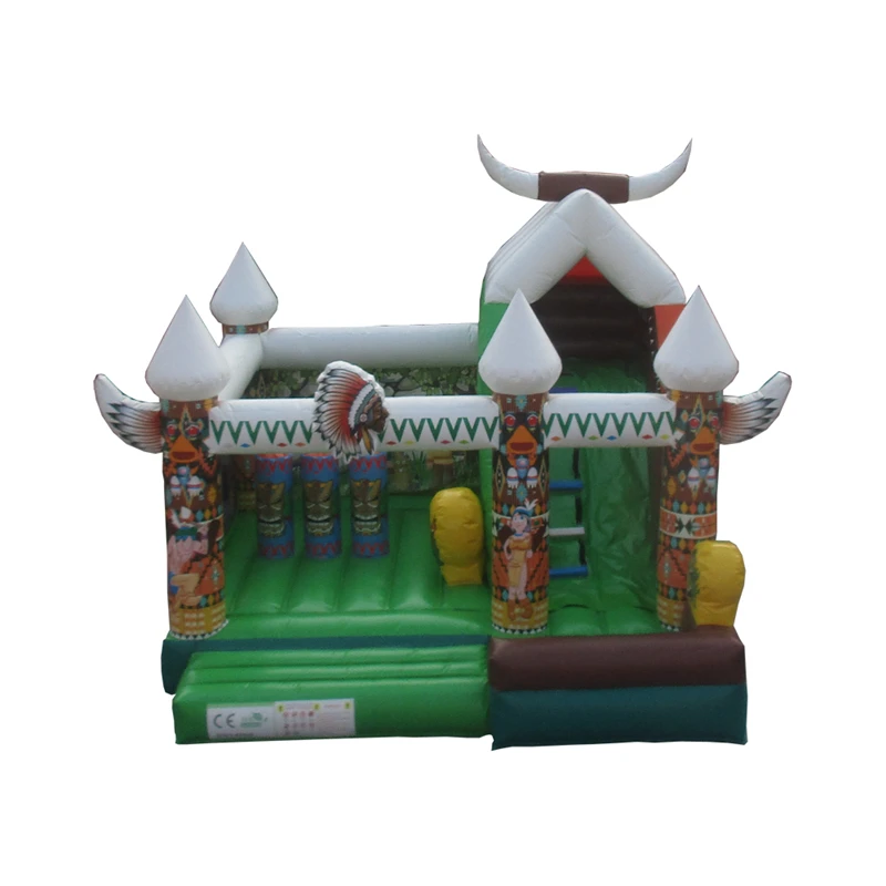 Зеленый детский надувной батут замок Забавный прыгающий надувной коммерческий замок для детских игр