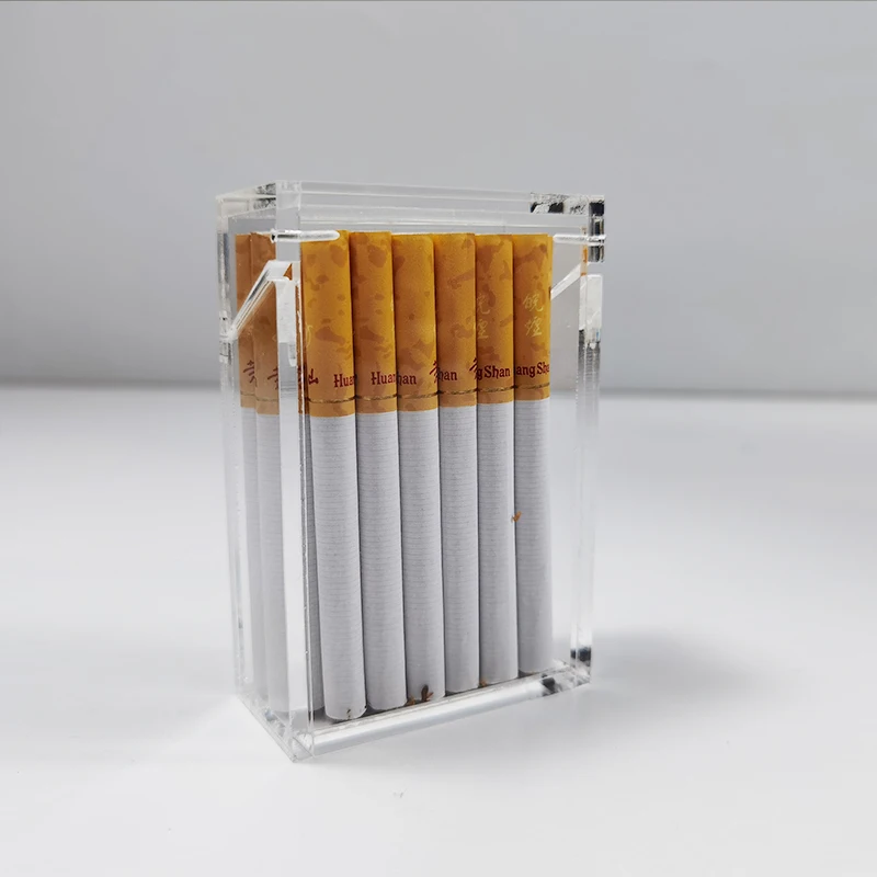 
 Yageli, китайский производитель, индивидуальный дизайн, прозрачный 20 загруженных модных акриловых тонких дозаторов для сигарет, коробка для хранения с откидной крышкой  