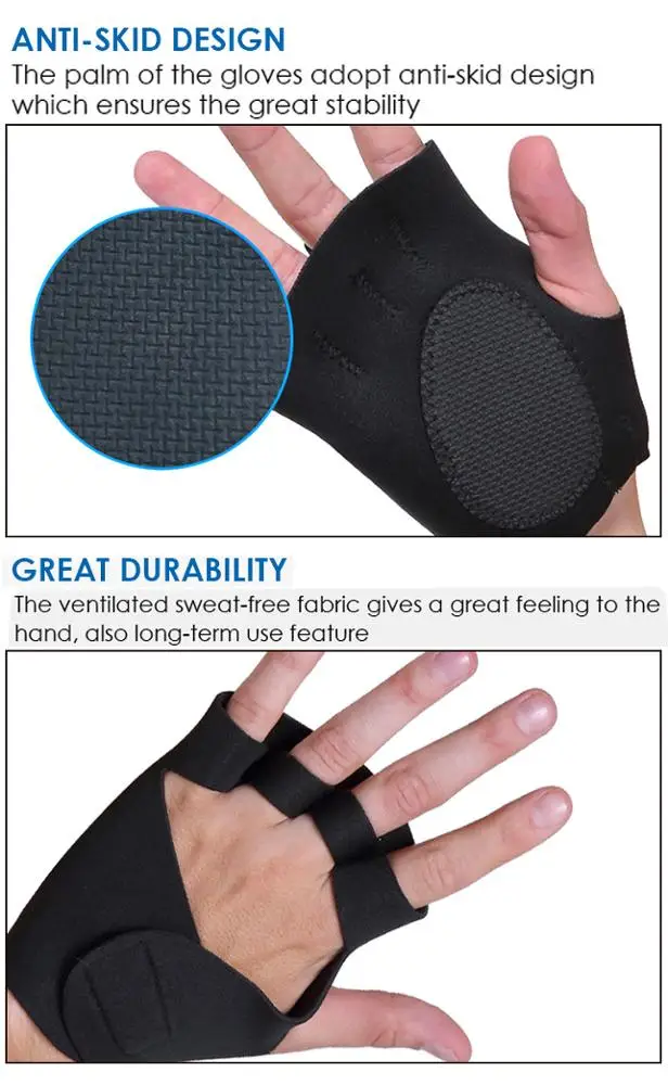 
Пользовательские регулируемые перчатки с открытыми пальцами, Перчатки для фитнеса, для тренажерного зала 