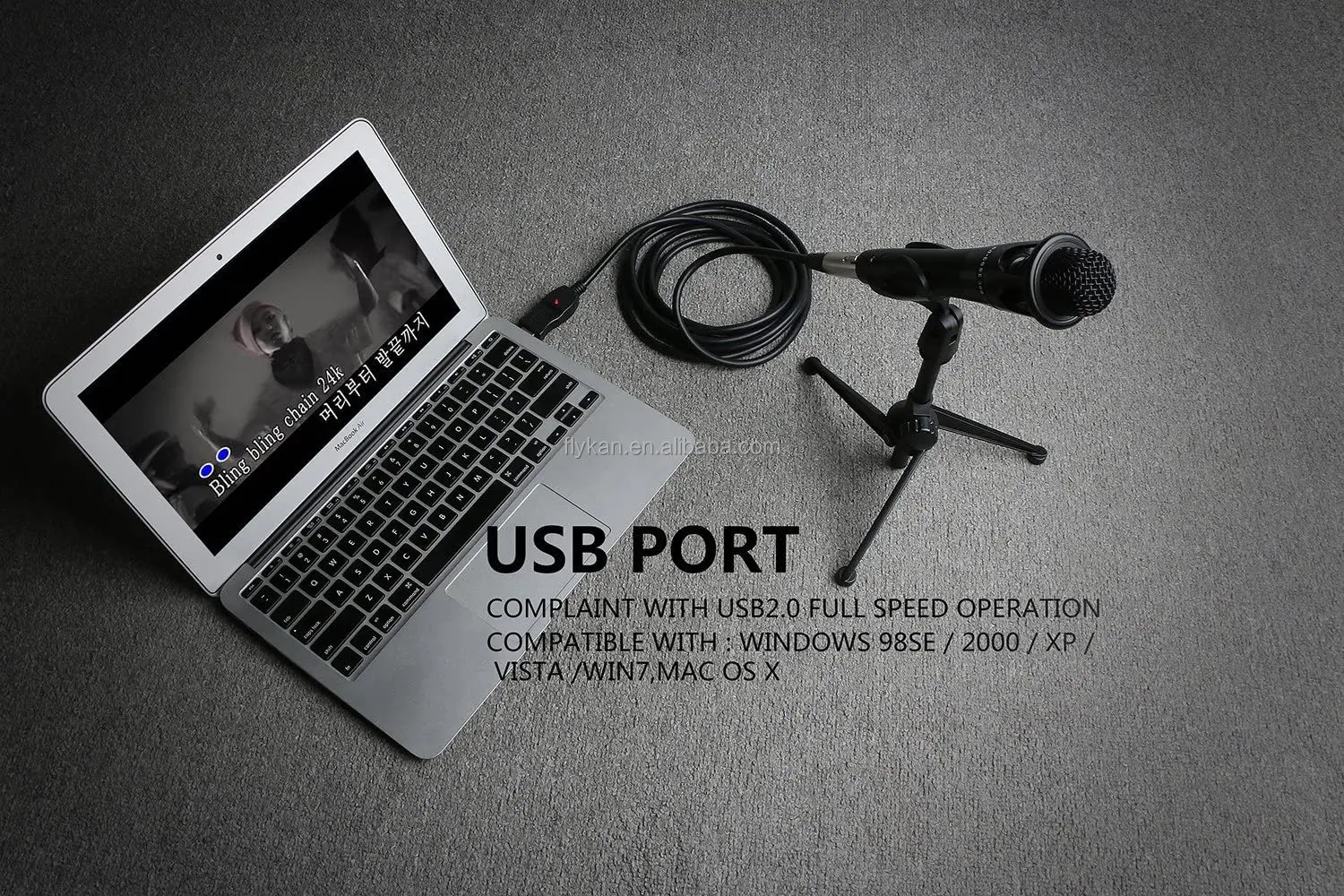 Studio XLR to USB-A Interface Cable USB to XLR Adapter to Capture Professional Audio Microphone for Smartphone/Tablet/Computer