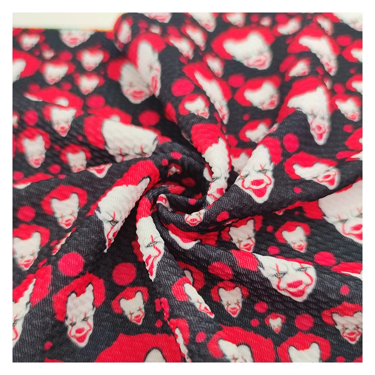 Хэллоуин дизайн Нет MOQ пуля ткань оптовая продажа вязальная ткань цифровой печати для платья и бантов