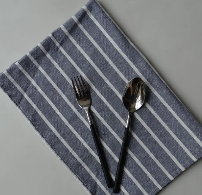 Абсорбирующее синее чайное полотенце из 100% хлопка, плетеные салфетки, обеденный стол, многоразовое полотенце для посуды, кухонная бытовая прочная стеклянная ткань