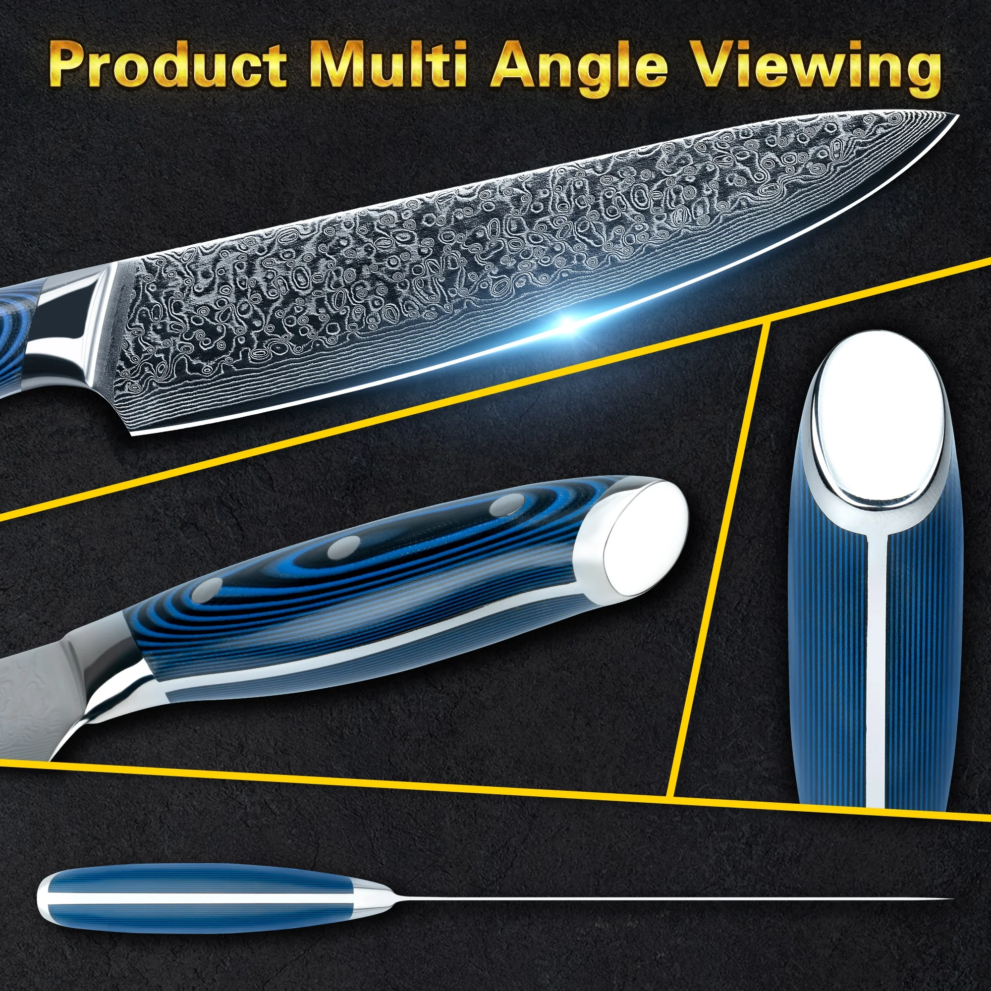 Набор профессиональных японских кухонных ножей SkyCook vg10, набор дамасских ножей с ручкой Bule G10