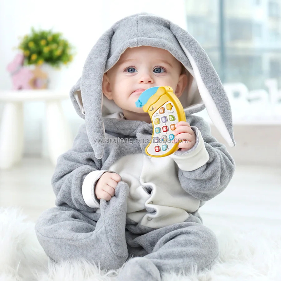 Cross-border children's educational English toys cell phone simulation cartoon moon phone light music toys can bite