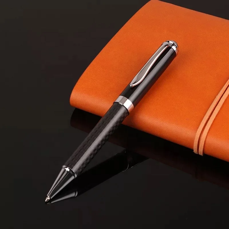 
Тяжелая Роскошная шариковая ручка с металлическим роликом и логотипом под заказ, ручка из углеродного волокна 