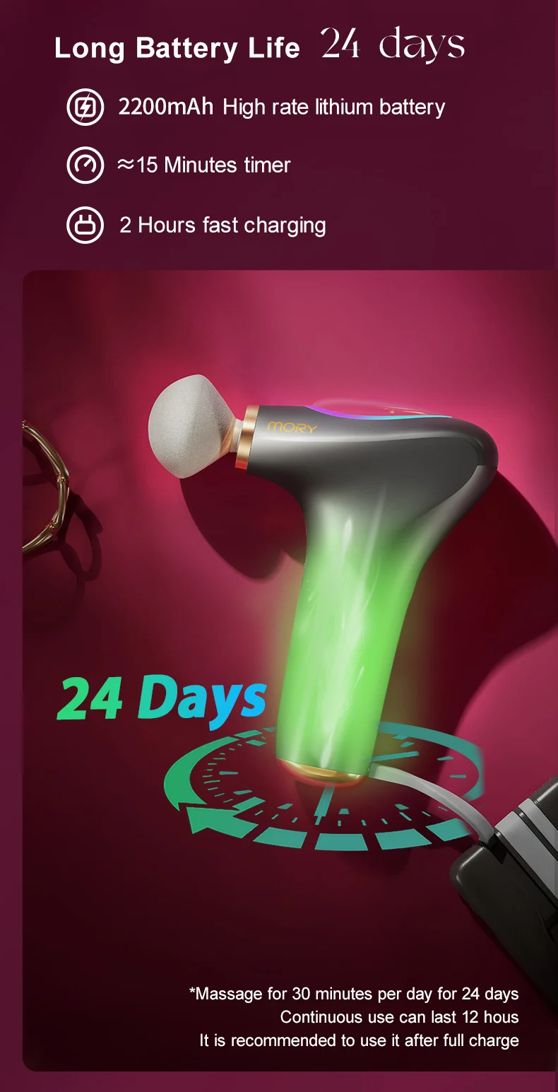 Electric Vibrate Fascia Deep Tissue Mini Portable Therapy Custom Logo Massager Gun Massage Gun 4 Heads Massage 10W Max 26W BLDC