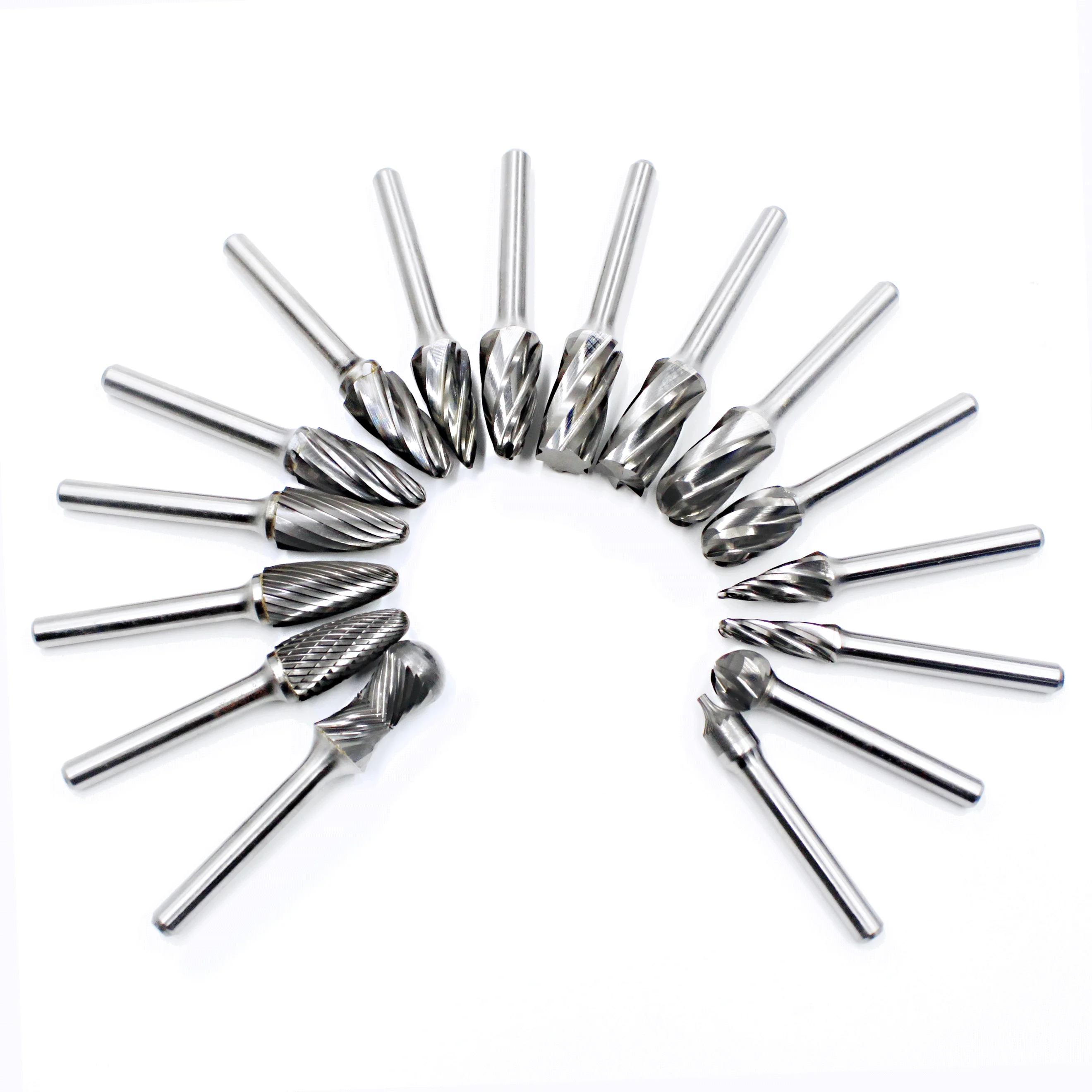 Tungsten Grinder Carbide Burr 1/4" Shank Double Cut Die Grinder Bits Rotary Bits Cutting Burrs For Wood Carving Metal Working