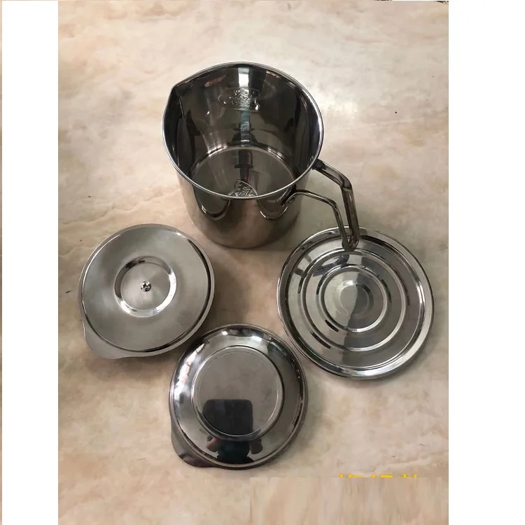 Metal Colander Stainless Steel Oil Filter For Kitchen Frying Hot Pot Oil Cup Jug