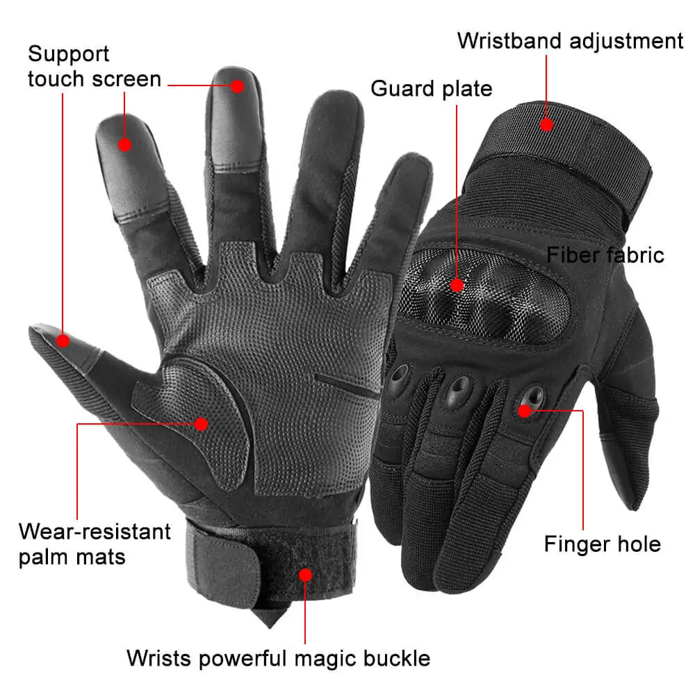 Baiyuheng Army Holder Military Outdoor Neoprene Self Defense Indestructible Hard Knuckle Half finger Tactical Gloves