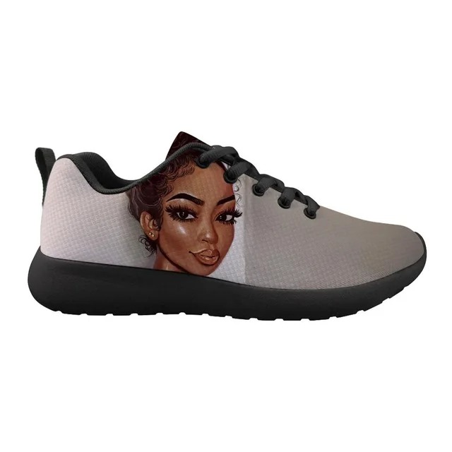 
Кроссовки женские сетчатые, модная обувь на плоской подошве, в африканском стиле, для подростков, черные легкие, на осень 