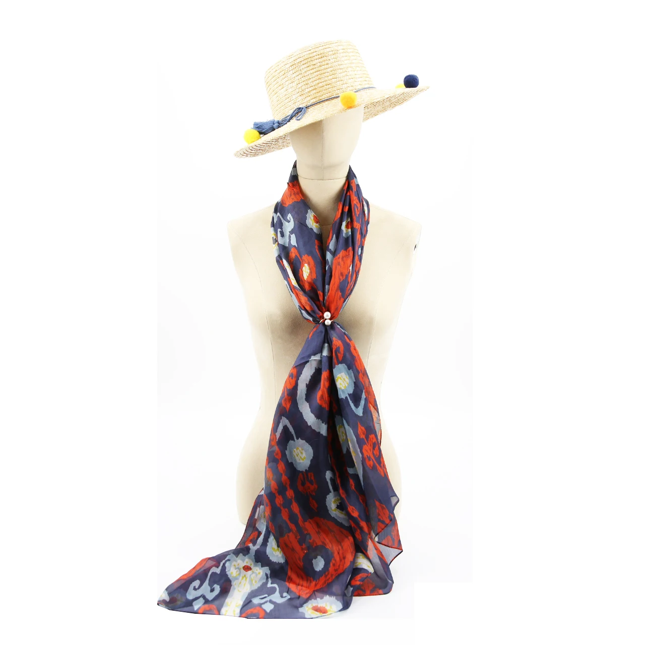 Популярный женский новый модный большой цифровой шифоновый шарф бордового цвета для женщин
