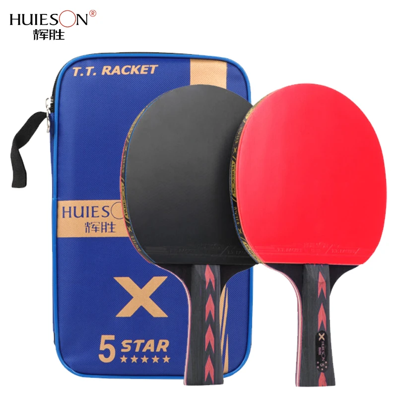 
HUIESON OEM с логотипом на заказ, профессиональное лезвие, 5 звезд, пинг-понг, ракетка для настольного тенниса 