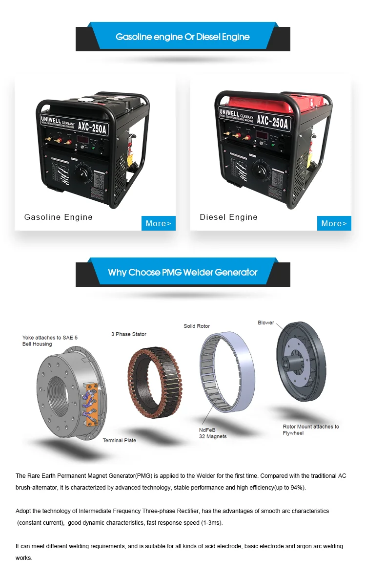 diesel welding machine arc tig welder generator