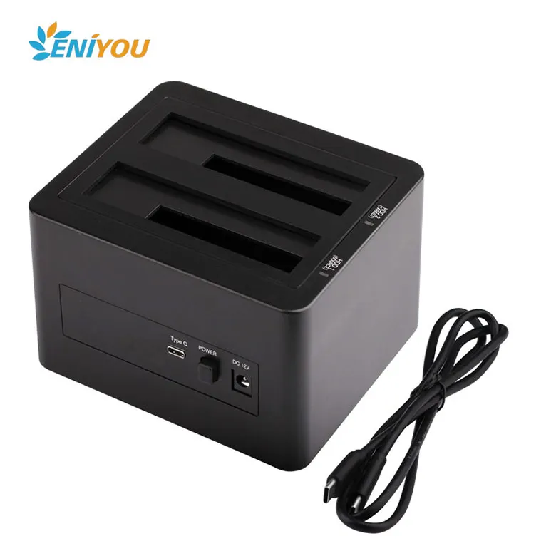 
 Best Selling Type C USB 3.1 Gen2 10 Gbps HDD Clone Dual drive Docking Station Shenzhen oem odm factory  