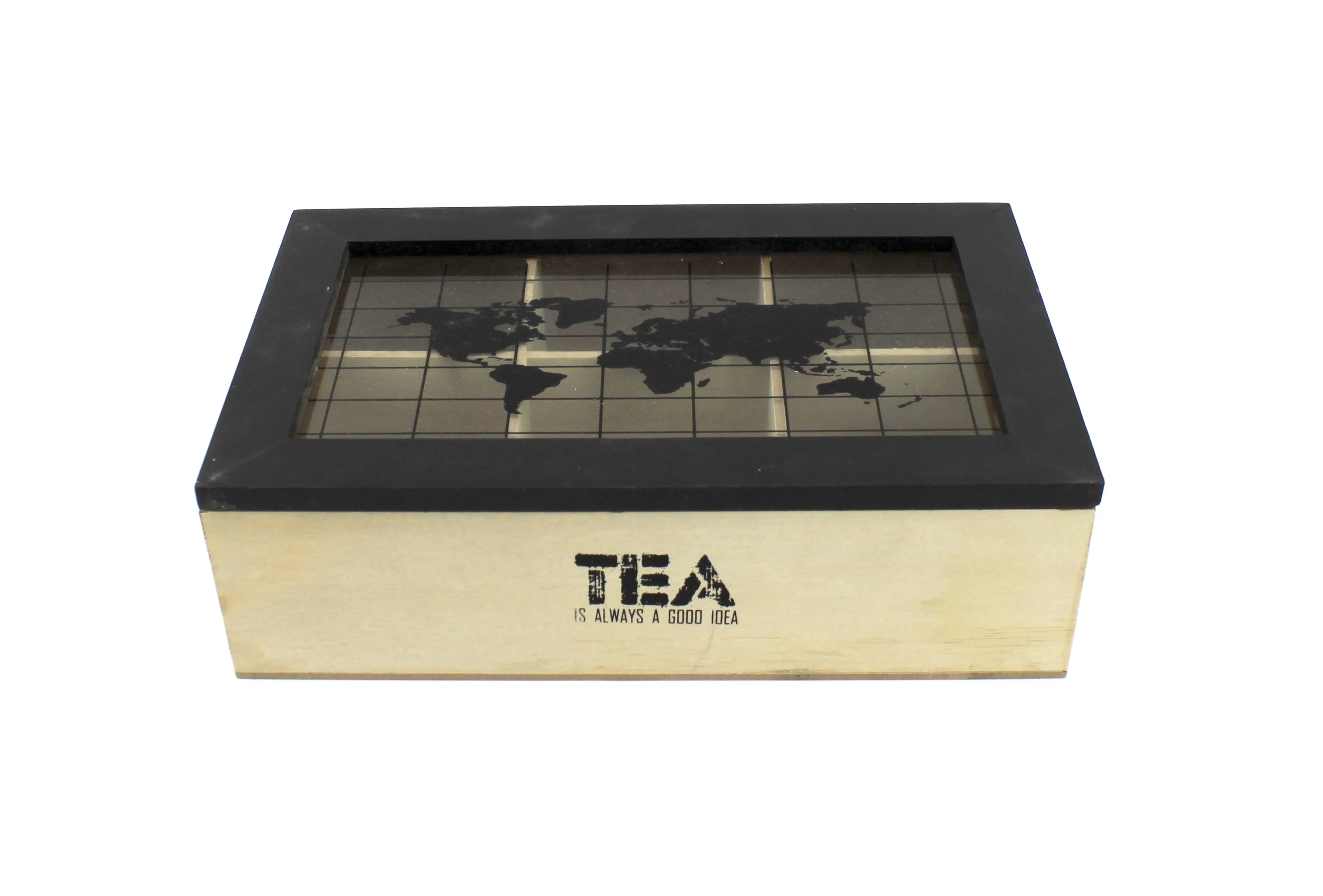 Лидер продаж 6 нагрудных отсеков органайзер для упаковки чайных пакетиков деревянная Подарочная чайная коробка с