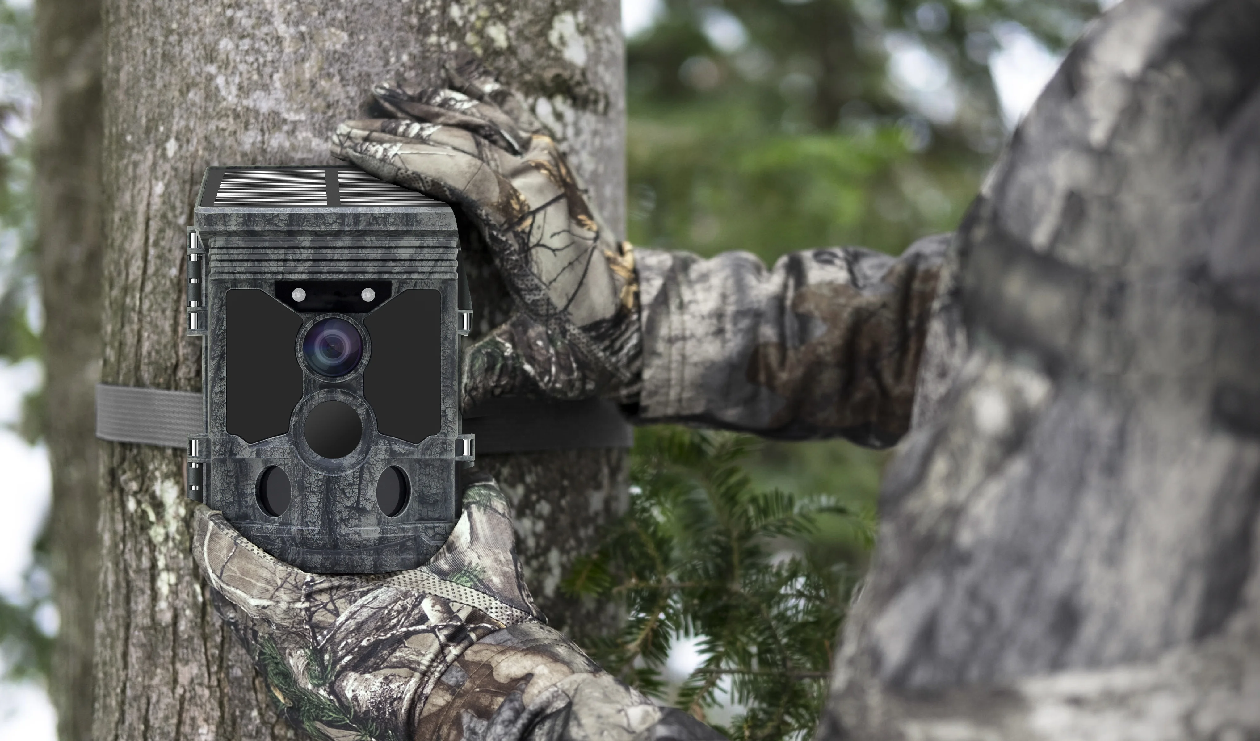 New technology hot sale 4K solar panel Camo video hunting trail wildlife outdoor camera