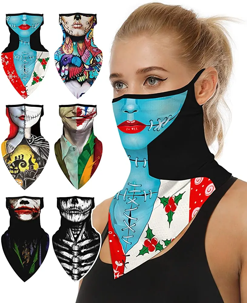
 Оптовая продажа, мужская и женская Волшебная треугольная бандана в маске с заушным крючком и цифровой печатью для праздника и вечеринки  