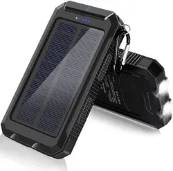Горячая продажа водонепроницаемый портативный солнечный внешний аккумулятор 20000 мАч наружное солнечное зарядное устройство двойной Usb Солнечное зарядное устройство для телефона
