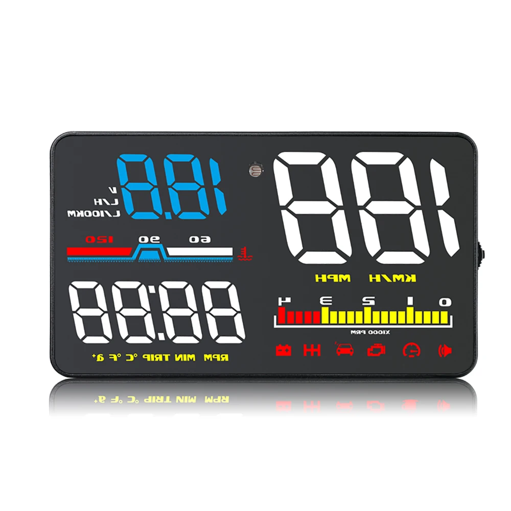 5.5inch OBD2 Car Diagnostic Tool Car HUD E300 Mirror Head up Display Speed RPM Volt Water Temp Projector LED Channel Reflector