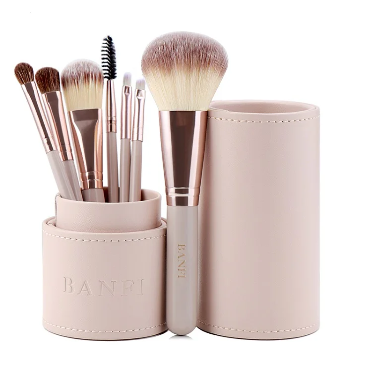 
Banfi косметический инструмент для макияжа, популярные наборы кистей для макияжа с держателем, 7 шт., деревянная ручка, кисть для бровей, кисти для макияжа 