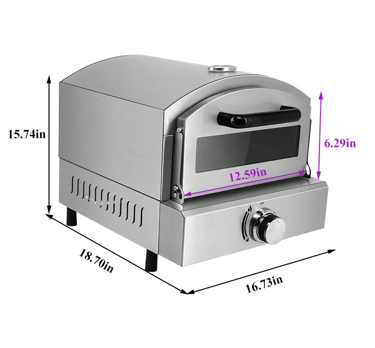 CG-P340 stainless steel pizza oven gas dimension