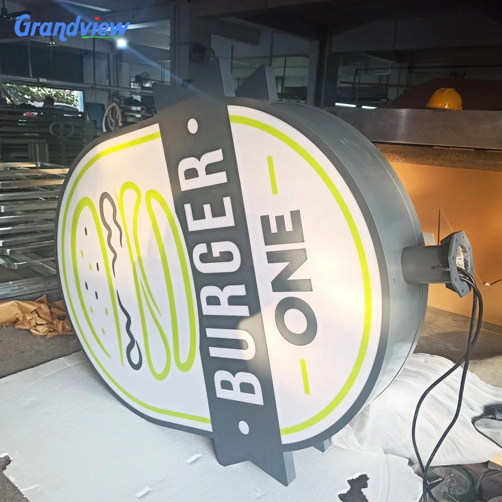 
 Фабричная Водонепроницаемая наружная электрическая настенная вывеска с логотипом, светодиодный круглый лайтбокс, вакуумный формовочный Лайтбокс для рекламы  