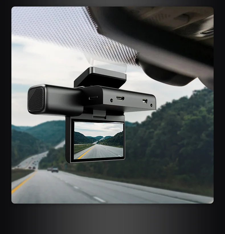 GPS автомобильный черный ящик 3 дюймовый IPS экран с батарейным питанием передние и задние Двойные камеры 2K 2,4G, Wi-Fi, автомобильный видеорегистратор