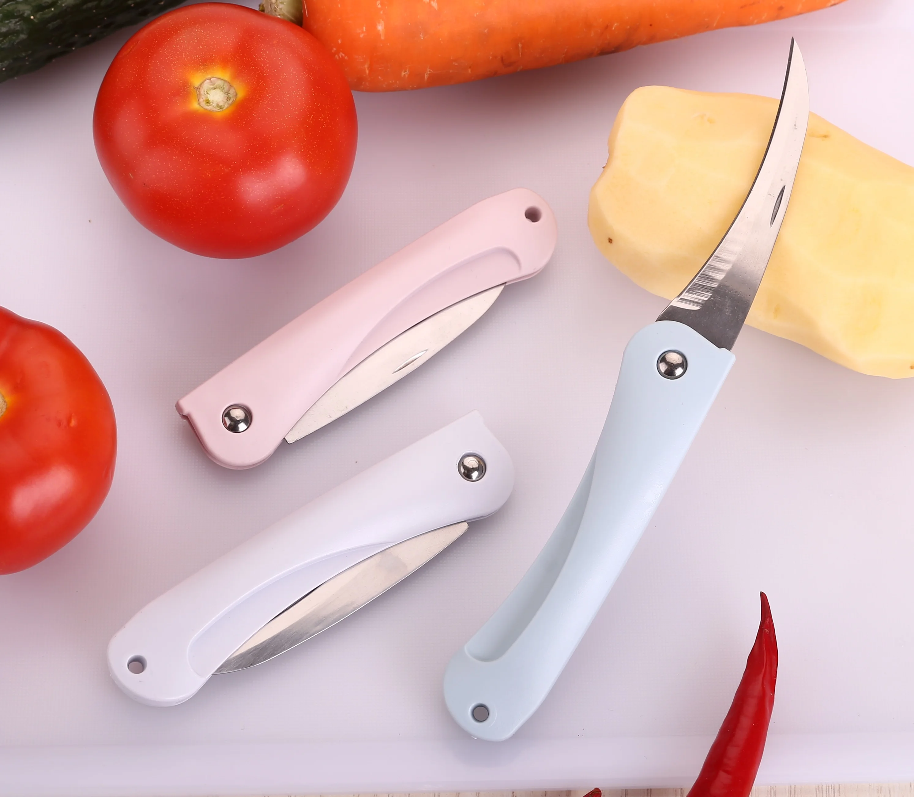 Керамический складной фруктов и овощей Кухонные пилинг Открытый Кемпинг Мини Тонкий Карманный складной нож для кухонных керамических ножей