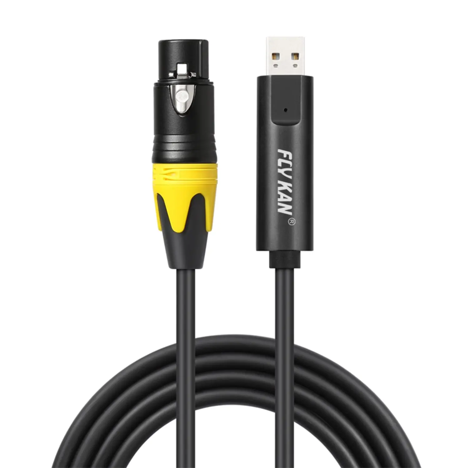 Studio XLR to USB-A Interface Cable USB to XLR Adapter to Capture Professional Audio Microphone for Smartphone/Tablet/Computer
