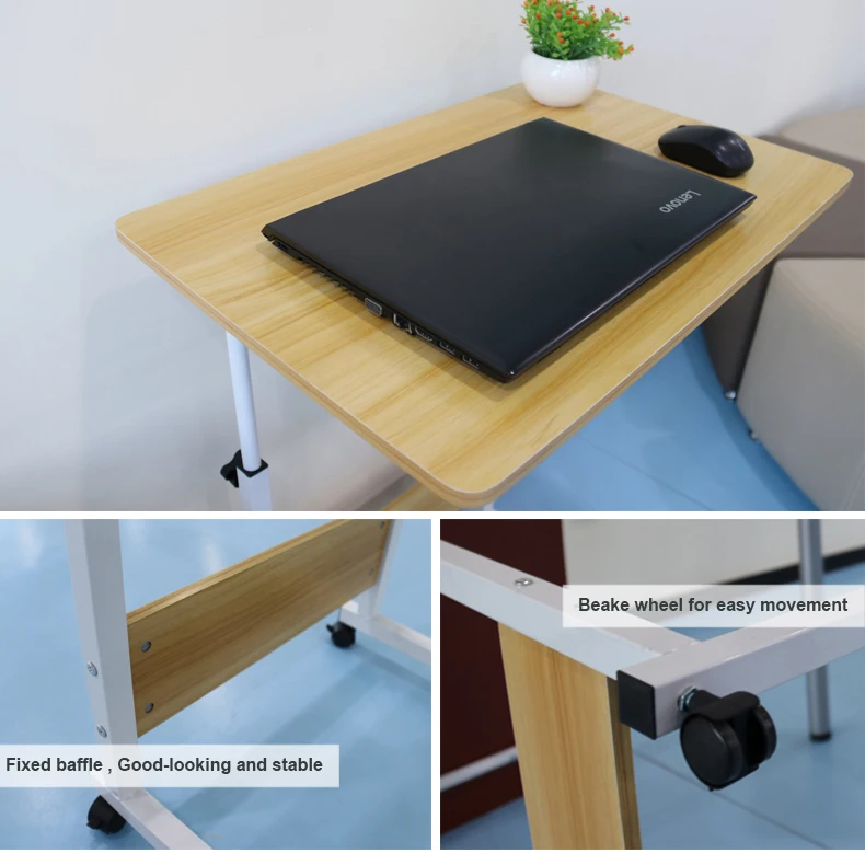 
Складной компьютерный стол, регулируемый портативный стол для ноутбука, вращающийся на ножках, стоячий стол для кровати 