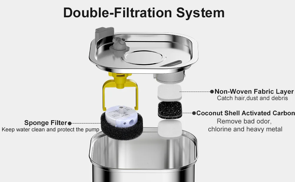 cat water fountain stainless steel